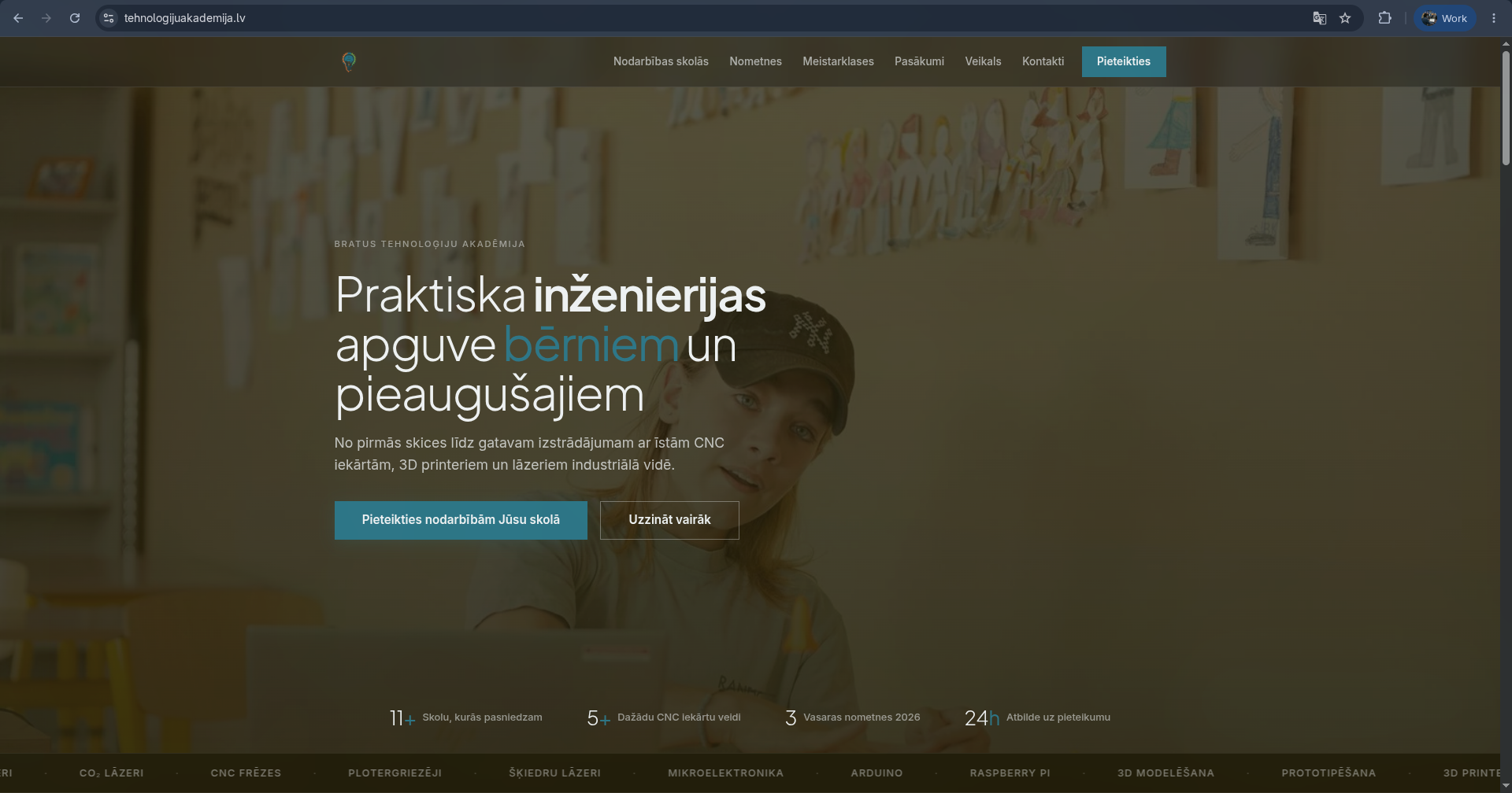 tehnologijuakademija.lv mājaslapa